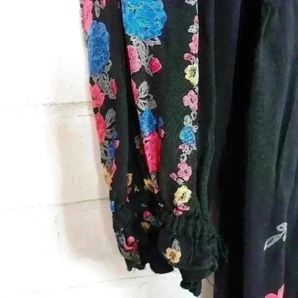 Free People Long Sleeve Spring Boho Floral Dress D69 - Picture 3 of 5